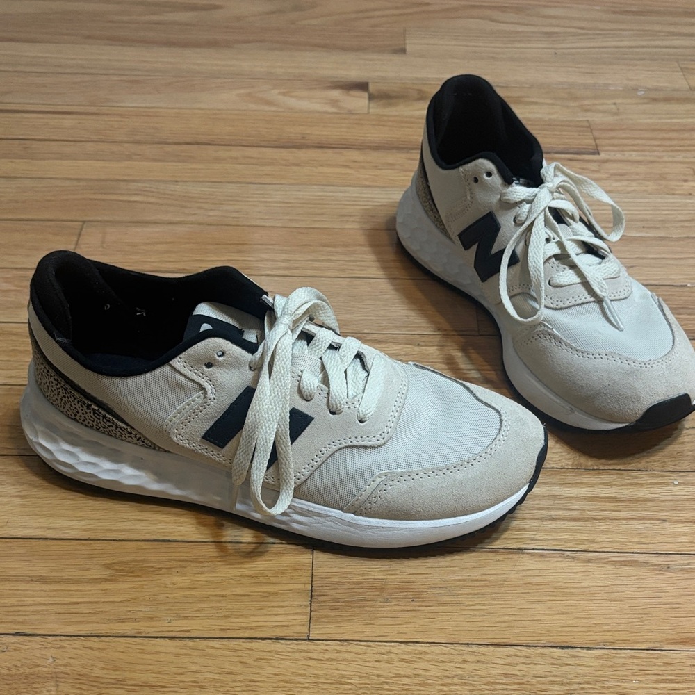 New Balance Beige and Black Sneakers